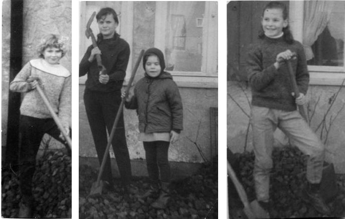 April 1968, vlnr: Inge Couvreur, Rene Ryon, Karine Poley, Mia Van Goitsenhoven.